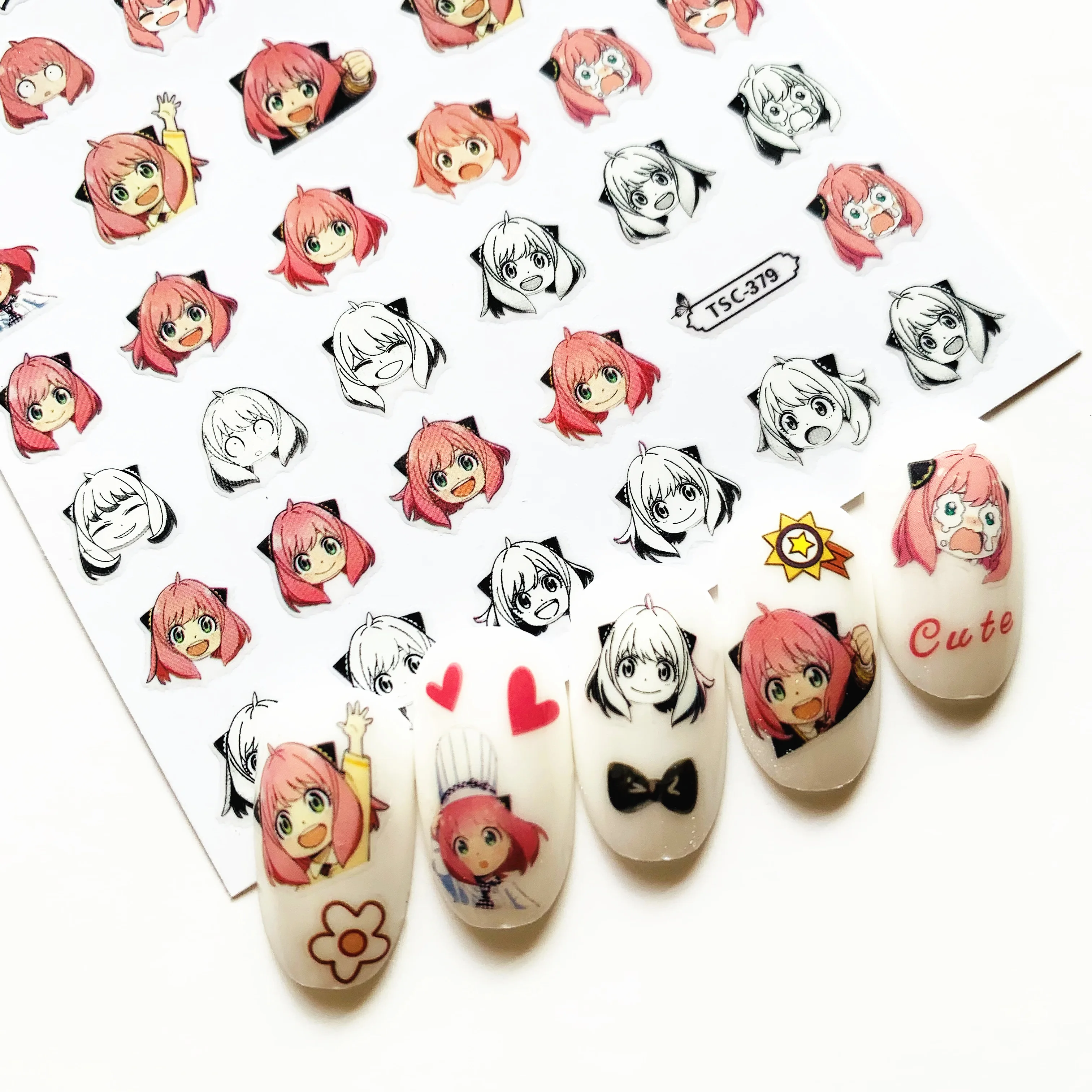 Newest TSC-372-373-374-379 spy family cute girl series 3d nail art sticker nail decal stamping export japan designs rhinestones
Newest TSC-372-373-374-379 spy family cute girl series 3d nail art sticker nail decal stamping export japan designs rhinestones