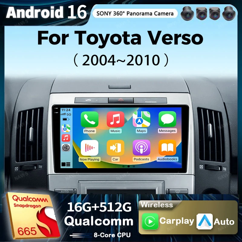 Android 16 Car Radio For Toyota Corolla Verso 2004-2016 Multimedia Video Android auto Carplay DSP Android Player 2Din GPS Navi
Android 16 Car Radio For Toyota Corolla Verso 2004-2016 Multimedia Video Android auto Carplay DSP Android Player 2Din GPS Navi