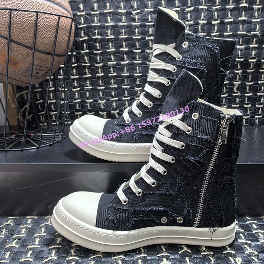 Distressed Canvas Sneakers Round Toe Thick Soled Black White Side Zip Patchwork Couples Shoes Flat with Concise Leisure Shoes
Distressed Canvas Sneakers Round Toe Thick Soled Black White Side Zip Patchwork Couples Shoes Flat with Concise Leisure Shoes