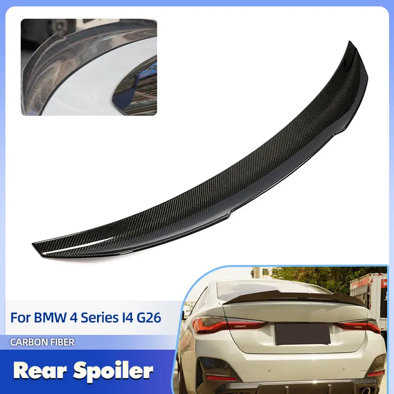 Задний спойлер багажника автомобиля, крылья из углеродного волокна для BMW 4 серии I4 G26 M-Sport 4D 2021-2023, гоночный задний спойлер, крыло багажника, губа 
Задний спойлер багажника автомобиля, крылья из углеродного волокна для BMW 4 серии I4 G26 M-Sport 4D 2021-2023, гоночный задний спойлер, крыло багажника, губа