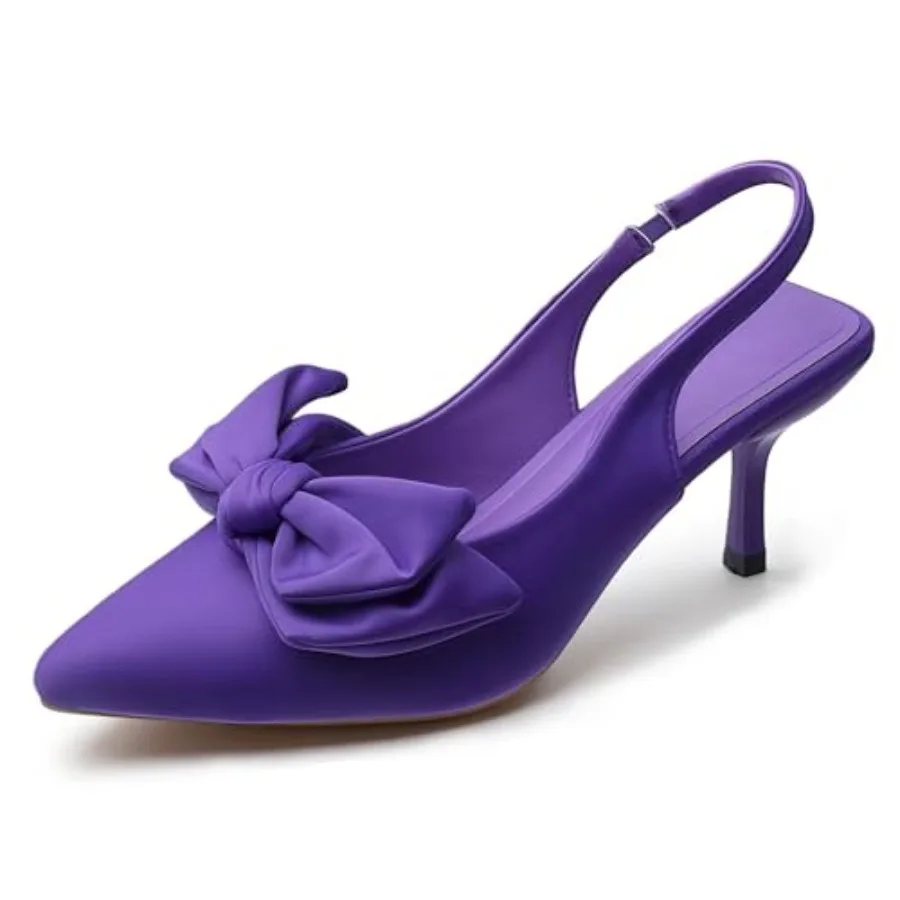 Women's Satin Closed Pointed Toe Kitten Heels Sandals with Bow Fashion Comfortable Elastic Strap Stiletto Dress Pumps for Datin
Women's Satin Closed Pointed Toe Kitten Heels Sandals with Bow Fashion Comfortable Elastic Strap Stiletto Dress Pumps for Datin