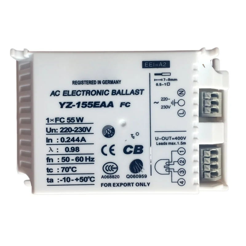 Электронный балласт YZ-155EAA 3AAA - 55W AC220-230V для люминесцентных ламп T5 Ring, стандартный реактор
Электронный балласт YZ-155EAA 3AAA - 55W AC220-230V для люминесцентных ламп T5 Ring, стандартный реактор