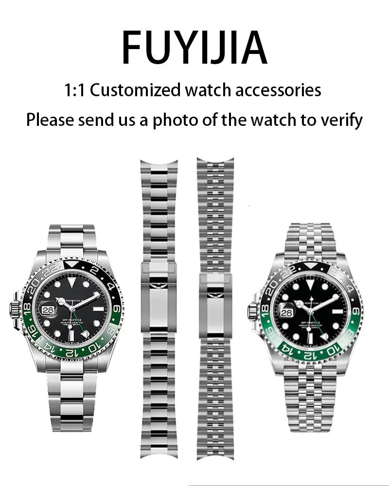 FUYIJIA Custom Greenwich Type M126 Original Watchband 20MM Curved Interface Watch Chain 904L Stainless Steel Safety Buckle Strap
FUYIJIA Custom Greenwich Type M126 Original Watchband 20MM Curved Interface Watch Chain 904L Stainless Steel Safety Buckle Strap