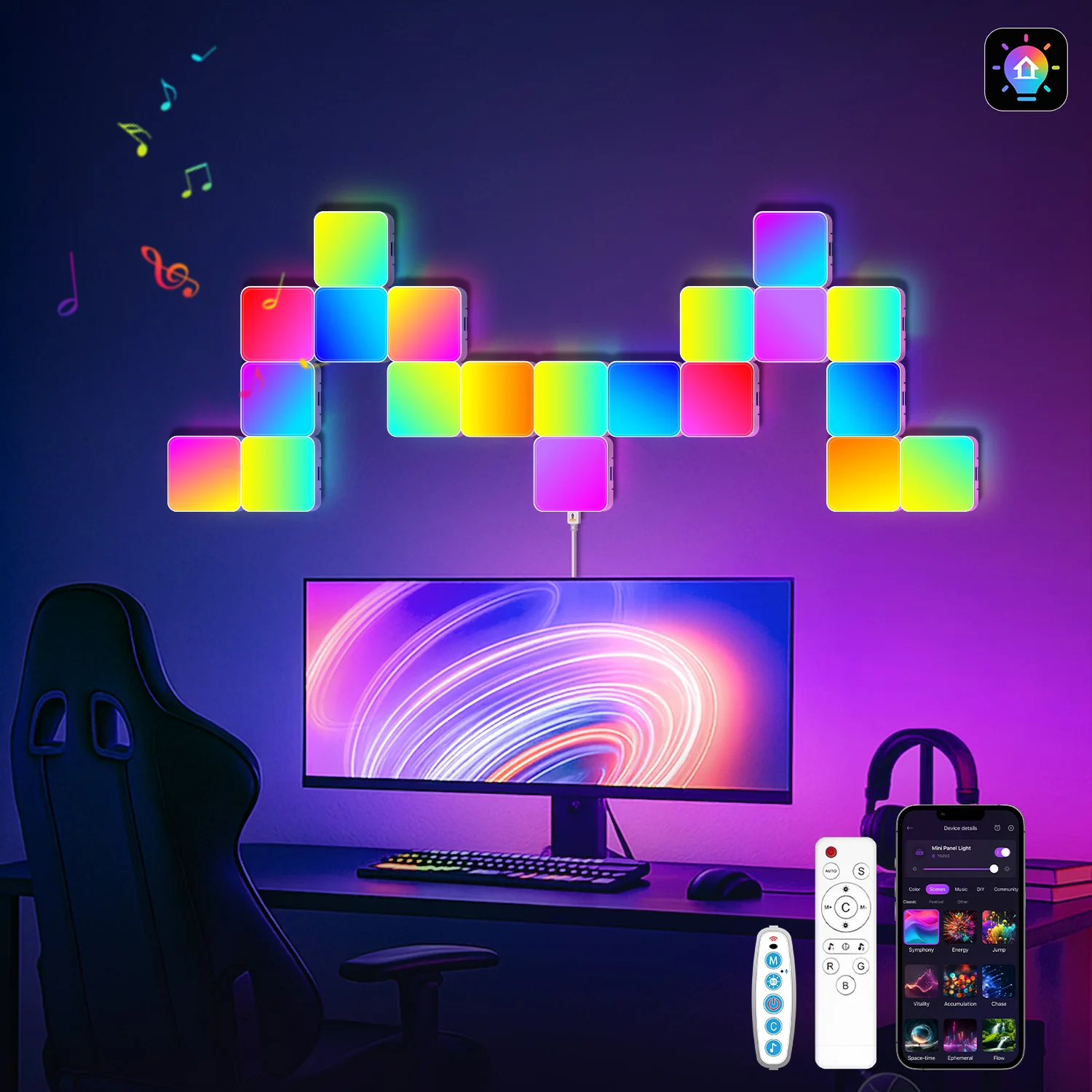 RGB Smart Square Wall Lamp Color changing Ambient Night Light DIY Shape Music Rhythm APP For Game Room Bedroom Intelligent
RGB Smart Square Wall Lamp Color changing Ambient Night Light DIY Shape Music Rhythm APP For Game Room Bedroom Intelligent