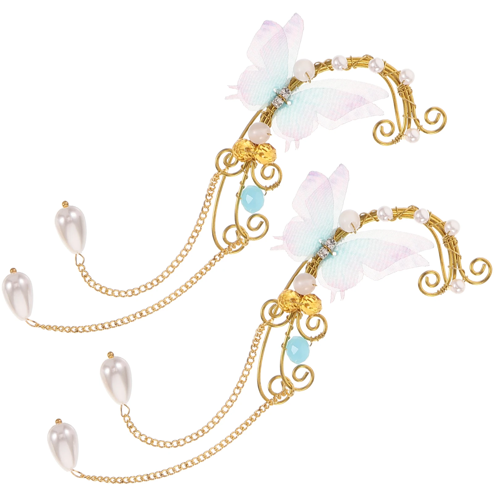 1 Pair Non Piercing Tulle Butterfly Ear Clip Cuff Earrings Random Color Imitation Pearls Elf Earrings Women Accessories Bride
1 Pair Non Piercing Tulle Butterfly Ear Clip Cuff Earrings Random Color Imitation Pearls Elf Earrings Women Accessories Bride