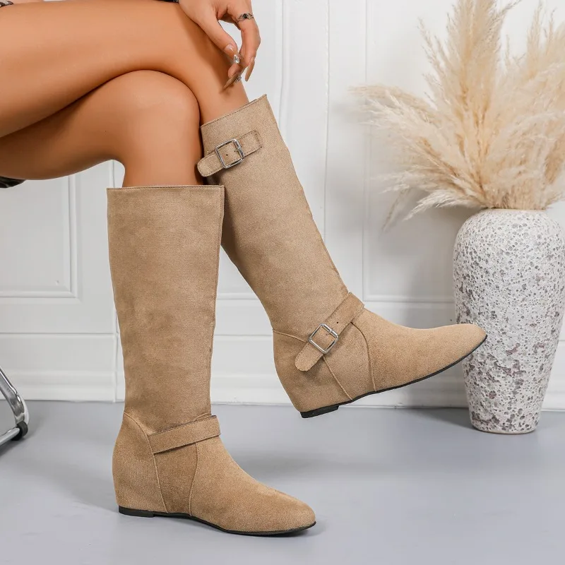 Женские сапоги до середины икры с ремнем в стиле ретро, осень-зима 2023, новые утягивающие универсальные ковбойские сапоги в стиле вестерн, увеличенная высота...
Женские сапоги до середины икры с ремнем в стиле ретро, осень-зима 2023, новые утягивающие универсальные ковбойские сапоги в стиле вестерн, увеличенная высота...