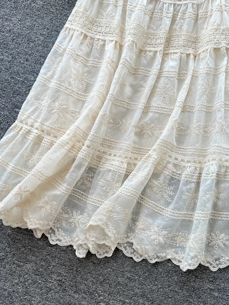 Ele High Waist Embroidered Heavy Work A-Line Skirt Women's Gentle Sle Ci Commute Polyester Fiber Stand Fit Summer
Ele High Waist Embroidered Heavy Work A-Line Skirt Women's Gentle Sle Ci Commute Polyester Fiber Stand Fit Summer