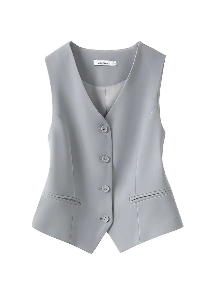2025 Suit Vests Women Single Breasted V-neck Sleeveless Coats Daily Outwear Aesthetic Korean Style Slim All-match Trendy New
2025 Suit Vests Women Single Breasted V-neck Sleeveless Coats Daily Outwear Aesthetic Korean Style Slim All-match Trendy New