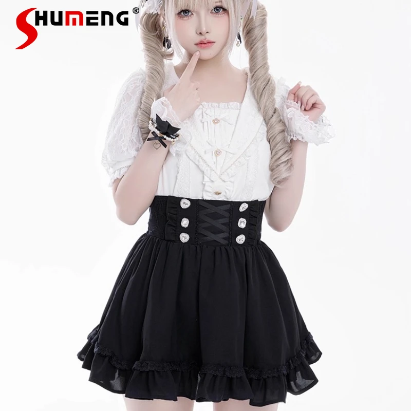 Sweet And Cute Lace Bow Kawaii Clothes Japanese Style Girl's Lace Sailor Collar Short Sleeved Shirt Black White Color For Ladies
Sweet And Cute Lace Bow Kawaii Clothes Japanese Style Girl's Lace Sailor Collar Short Sleeved Shirt Black White Color For Ladies