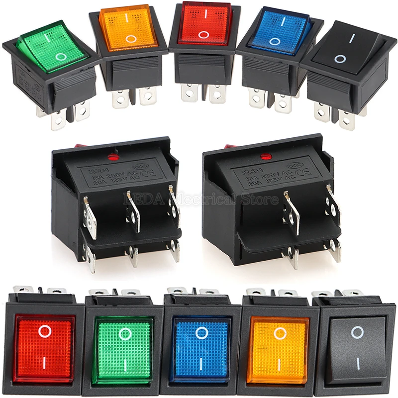 1Pcs KCD4 Rocker Switch ON-OFF 2 Position 4/6 Pins Electrical equipment With Light Power Switch 16A 250VAC/20A 125VAC 30A 250VAC
1Pcs KCD4 Rocker Switch ON-OFF 2 Position 4/6 Pins Electrical equipment With Light Power Switch 16A 250VAC/20A 125VAC 30A 250VAC