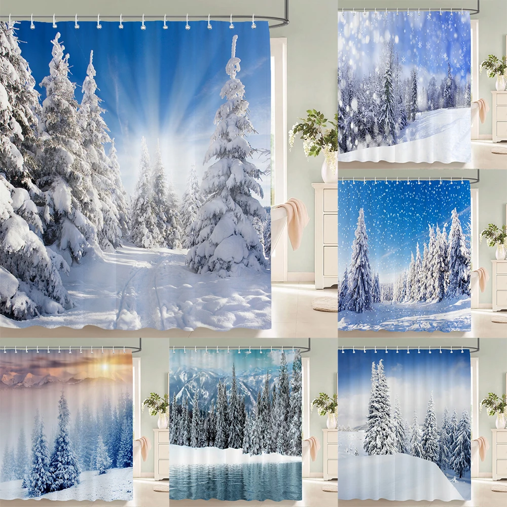 1 Pcs Winter Scenery Shower Curtain Snow Scene Printed Bathroom Curtain Polyester Fabric Waterproof Home Decoration Curtain
1 Pcs Winter Scenery Shower Curtain Snow Scene Printed Bathroom Curtain Polyester Fabric Waterproof Home Decoration Curtain