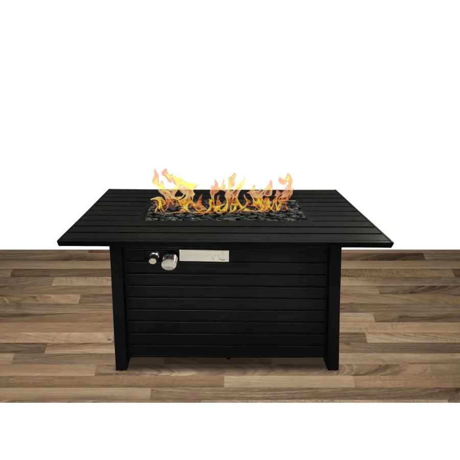 Outdoor fire pit table for patio use, steel construction, black finish, weather-resistant and includes lid
Outdoor fire pit table for patio use, steel construction, black finish, weather-resistant and includes lid