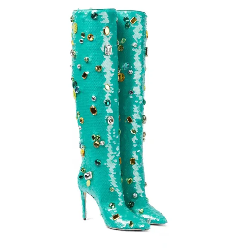 New Pointed Toe Stiletto Women's Boots Sequin Rhinestone Knee-high Boots Fashion Banquet Party Autumn and Winter Women's Boots
New Pointed Toe Stiletto Women's Boots Sequin Rhinestone Knee-high Boots Fashion Banquet Party Autumn and Winter Women's Boots