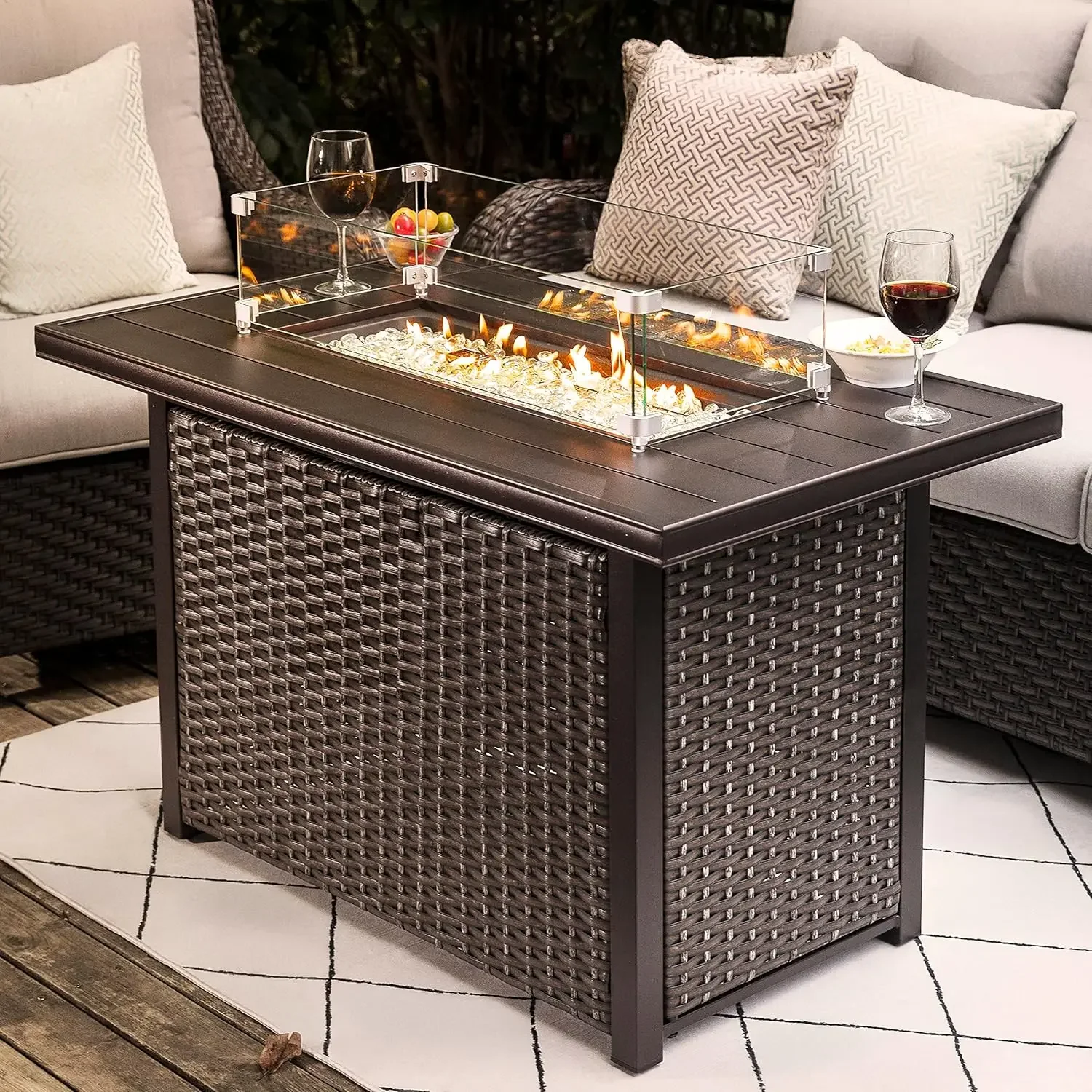 Nuu Garden Outdoor 43-Inch 50,000 BTU Propane Fire Pit Table, CSA Certified Patio Propane Fire Pit Table with Fire Pit Wind
Nuu Garden Outdoor 43-Inch 50,000 BTU Propane Fire Pit Table, CSA Certified Patio Propane Fire Pit Table with Fire Pit Wind