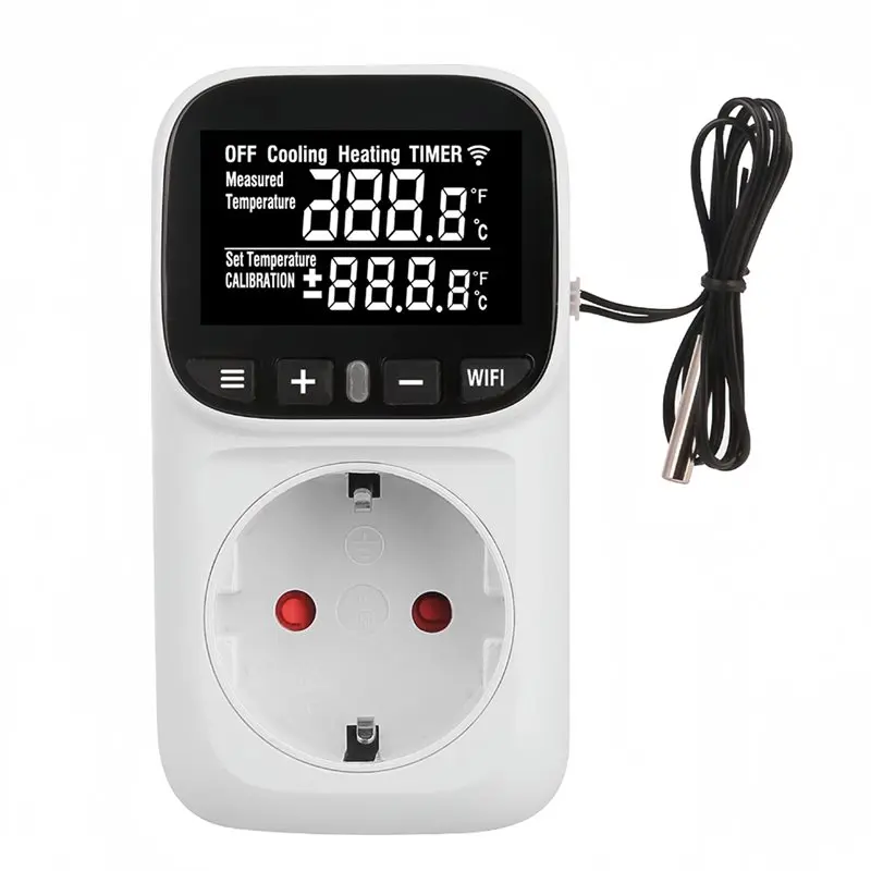 SOFT-TUYA WIFI Smart Temperature Controller Socket 16A With Sensor Smart Thermostat Remote Control EU Plug