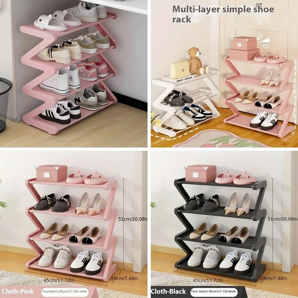4-Tier Pink Z-Shaped Shoe Rack, Floor-Mounted Storage Organizer for Living Room Bedroom Entryway
4-Tier Pink Z-Shaped Shoe Rack, Floor-Mounted Storage Organizer for Living Room Bedroom Entryway