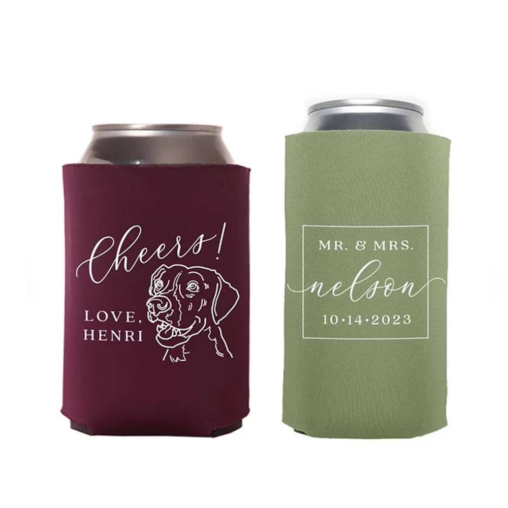 Regular & Slim Can Cooler Wedding Package- Custom Pet Illustration - Cheers - Wedding Favor Package, Wedding Favors, Can Holder
Regular & Slim Can Cooler Wedding Package- Custom Pet Illustration - Cheers - Wedding Favor Package, Wedding Favors, Can Holder