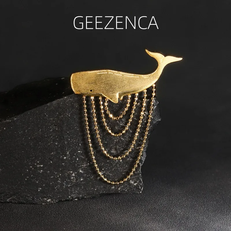 GEEZENCA 925 Sterling Silver Sperm Whale Chain Tassel Brooches For Women Artistic Animal Unique Clothing Accessories Dainty Gift
GEEZENCA 925 Sterling Silver Sperm Whale Chain Tassel Brooches For Women Artistic Animal Unique Clothing Accessories Dainty Gift