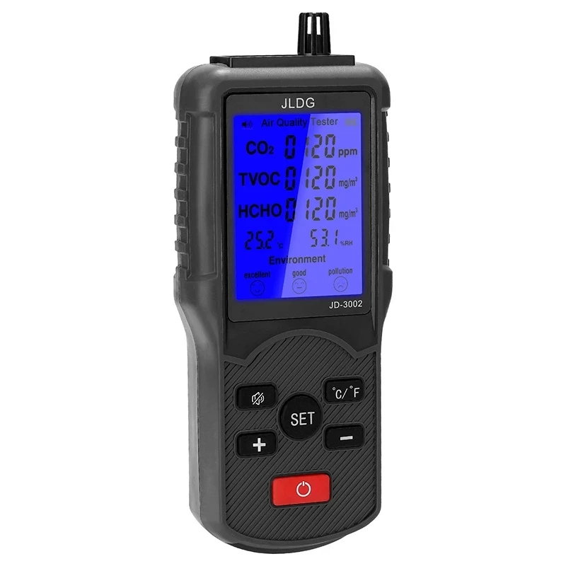Air Quality Tester CO2 TVOC Meter Thermometer Humidity Measuring Carbon Dioxide Monitor WIth LCD Screen Lithium Battery
Air Quality Tester CO2 TVOC Meter Thermometer Humidity Measuring Carbon Dioxide Monitor WIth LCD Screen Lithium Battery