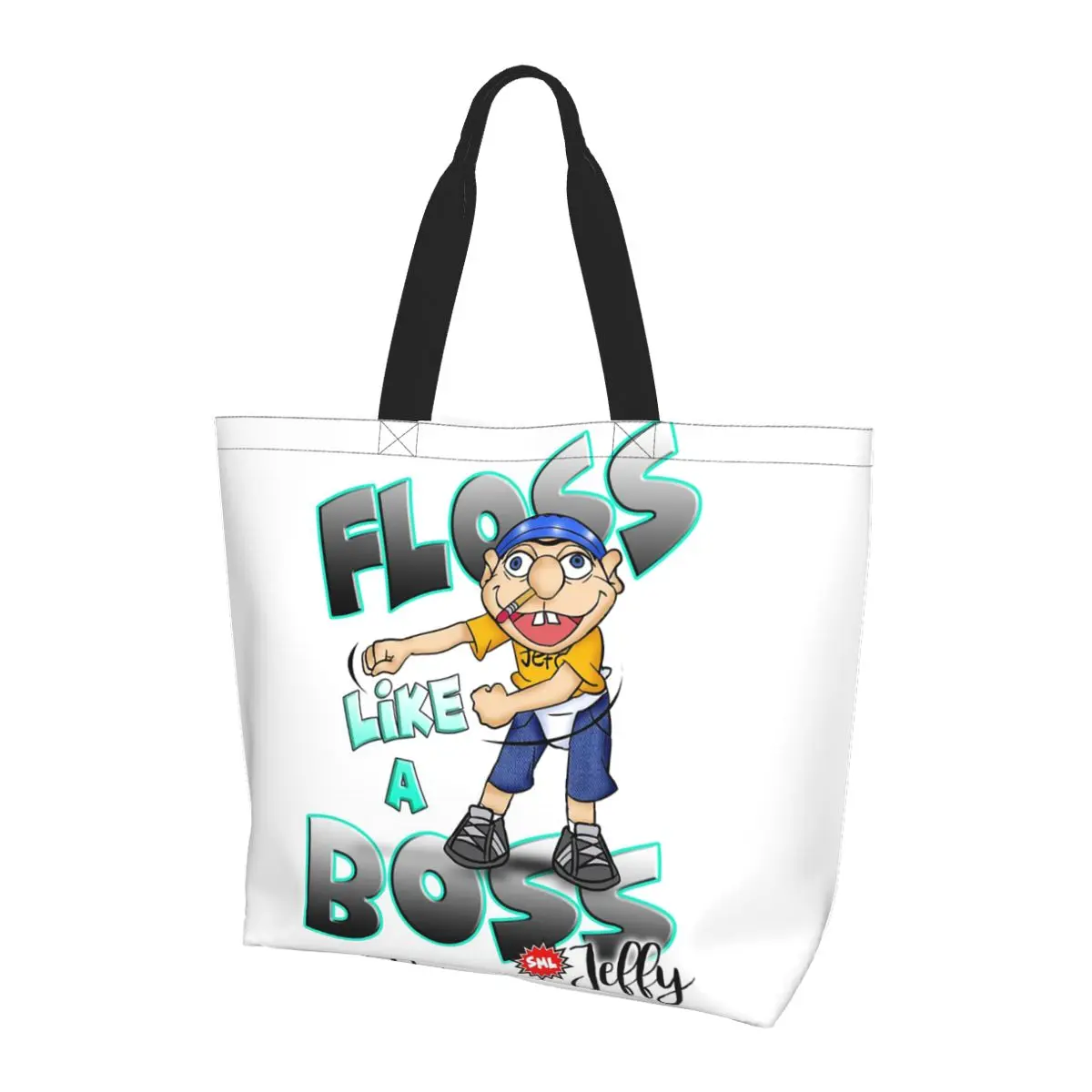 Jeffy Floss Like A Boss - SML Сумка для покупок Холщовая сумка на плечо большой вместимости Сумка для покупок для женщин 
Jeffy Floss Like A Boss - SML Сумка для покупок Холщовая сумка на плечо большой вместимости Сумка для покупок для женщин