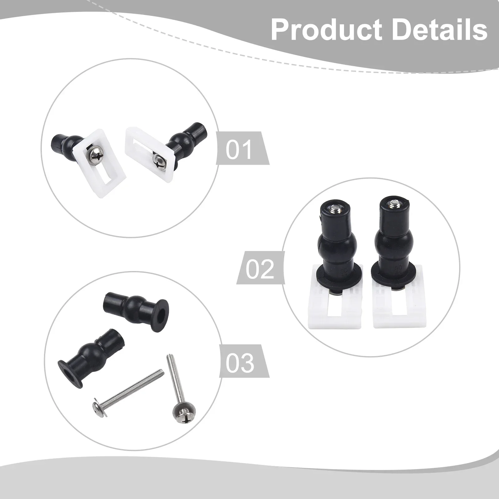 2 Pcs Toilet Seat Cover Fixings Plastic Toiletseat Screws Quick Release Hinge Toilet Mounting Connector Repair Parts
2 Pcs Toilet Seat Cover Fixings Plastic Toiletseat Screws Quick Release Hinge Toilet Mounting Connector Repair Parts