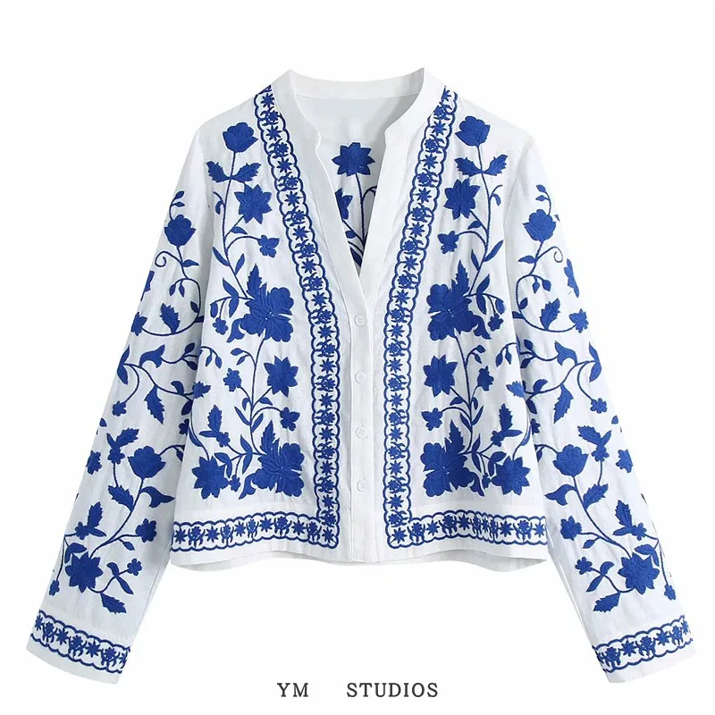 Retro Blue And White Porcelain Heavy Embroidery Flower Shirt Style Outerwear Cardigan Women's Spring Summer New Arrival Stree...
Retro Blue And White Porcelain Heavy Embroidery Flower Shirt Style Outerwear Cardigan Women's Spring Summer New Arrival Stree...