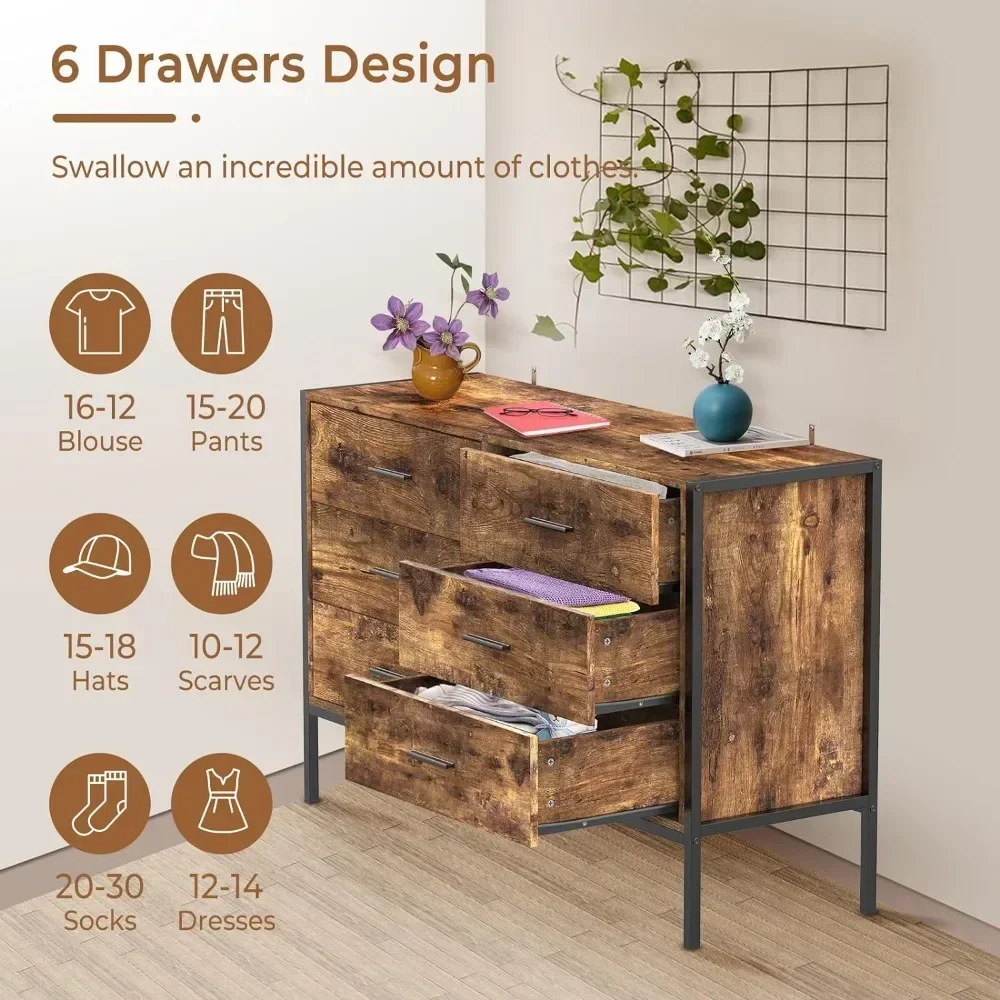 Wood Dresser TV Stand with 6 Drawers, Wooden Rustic Storage Dresser for Bedroom, Wood Dresser for Bedroom
Wood Dresser TV Stand with 6 Drawers, Wooden Rustic Storage Dresser for Bedroom, Wood Dresser for Bedroom