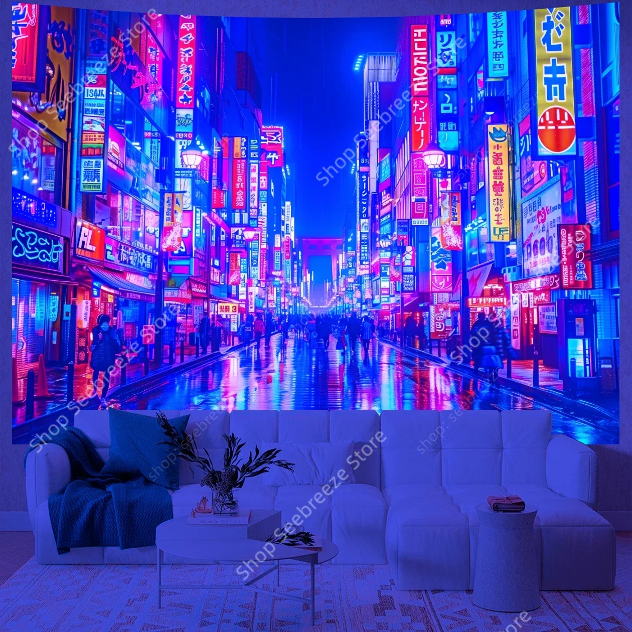 Japanese Anime Art UV Reactive Tapestry Tokyo Bustling Night Market Street Scene Wall Hanging Curtain Decor Home Wall Tapestries
Japanese Anime Art UV Reactive Tapestry Tokyo Bustling Night Market Street Scene Wall Hanging Curtain Decor Home Wall Tapestries