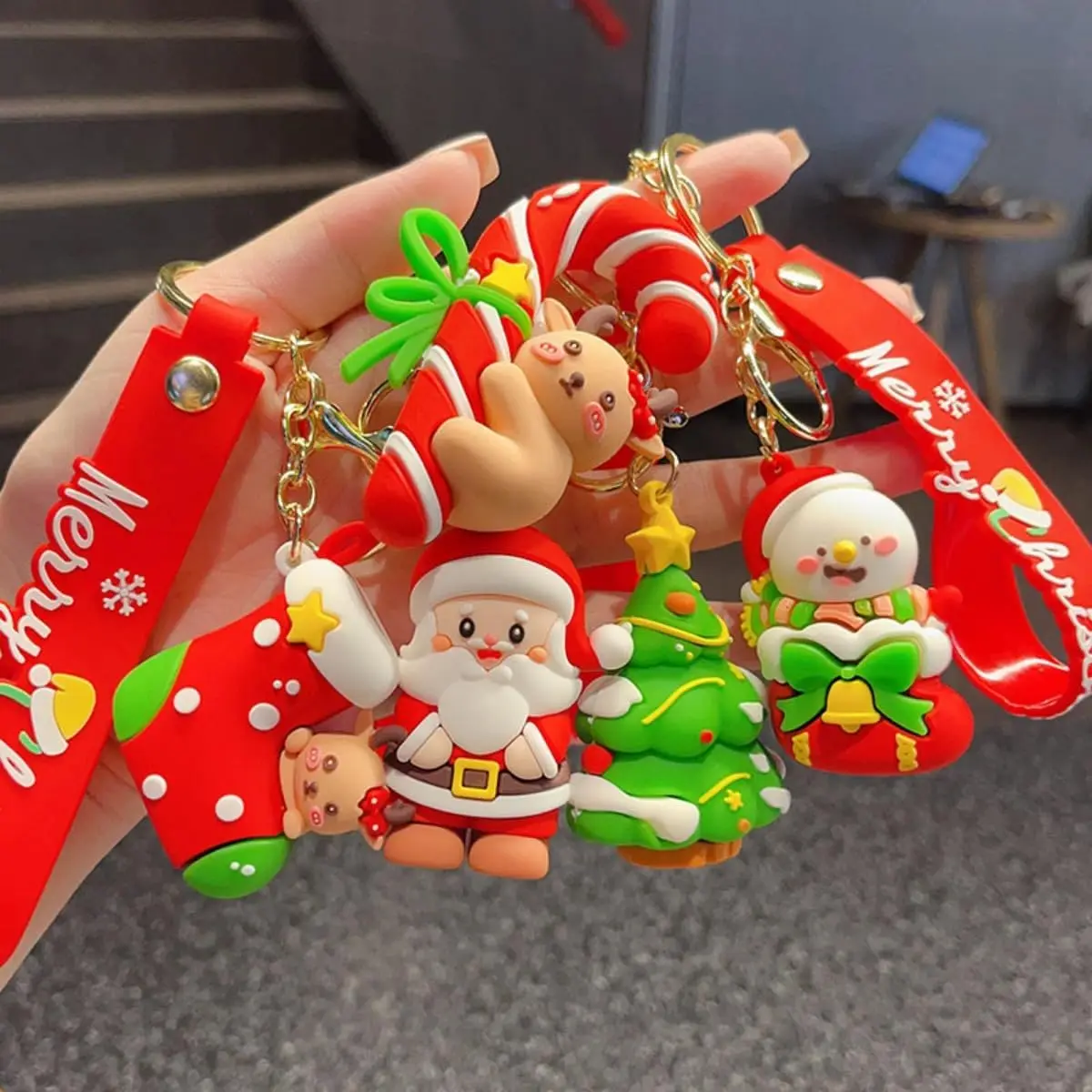 Christmas Keychain Purse Bag CarKey Backpack Charm Pendant Keychain Christmas Accessories Woman Gift
Christmas Keychain Purse Bag CarKey Backpack Charm Pendant Keychain Christmas Accessories Woman Gift