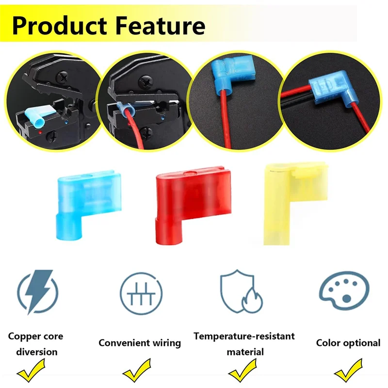 A92P 120Pcs Right Angle Spade Connectors Nylon Right Angle Spade Connectors For 22-18/16-14/12-10AWG Gauge Wiring
A92P 120Pcs Right Angle Spade Connectors Nylon Right Angle Spade Connectors For 22-18/16-14/12-10AWG Gauge Wiring