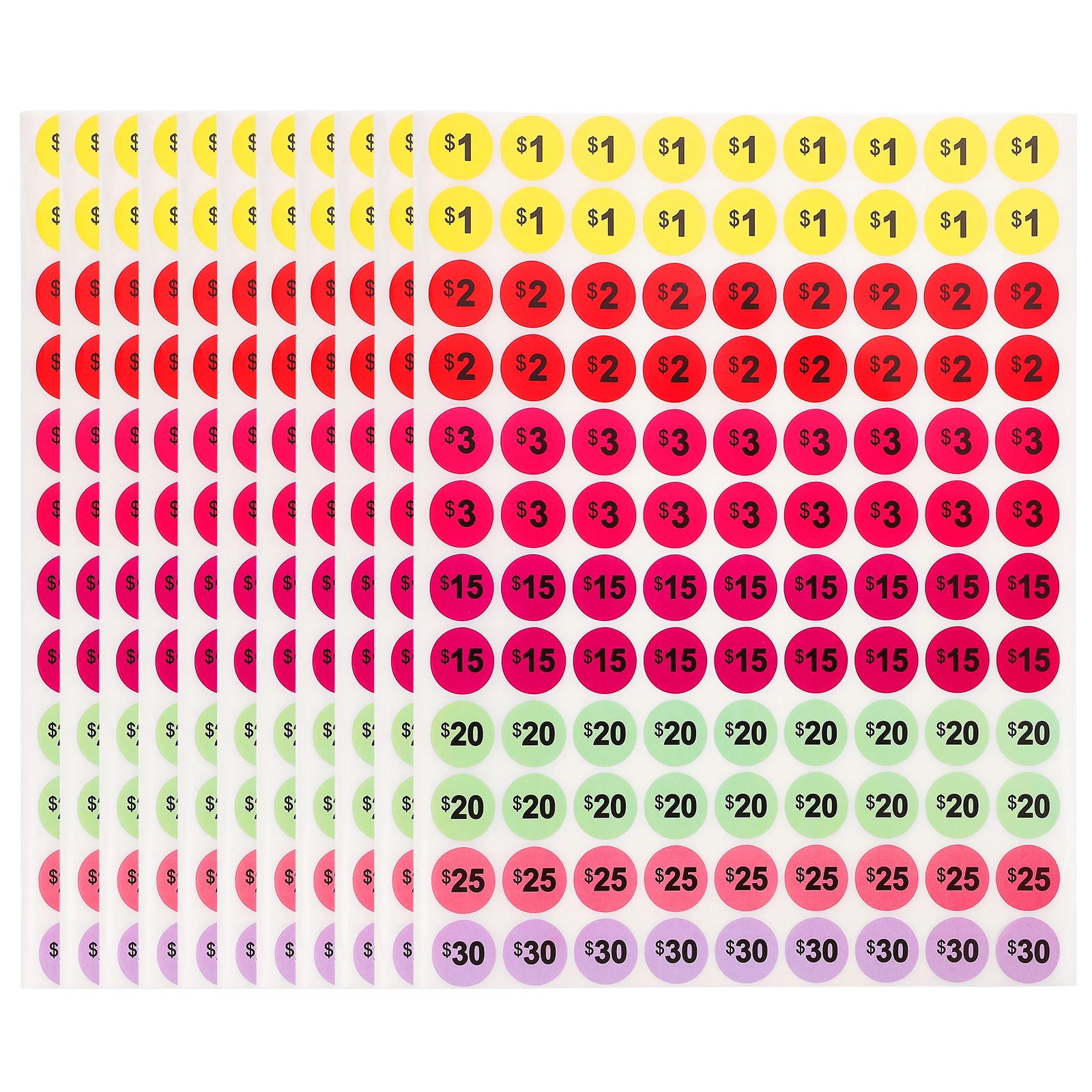 10 Sheets Colorful Price Sticker Labels Adhesive Tags for Retail Supermarket Small Business Sale Pricing Tags Supply
10 Sheets Colorful Price Sticker Labels Adhesive Tags for Retail Supermarket Small Business Sale Pricing Tags Supply