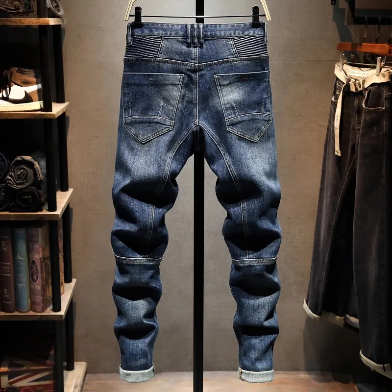 Y2K Italian Fashion Men's Jeans Embroidered, Washed, Nostalgic, Stretch, Slim Fit, Retro Blue Jeans Designer Splicing Pants Homb
Y2K Italian Fashion Men's Jeans Embroidered, Washed, Nostalgic, Stretch, Slim Fit, Retro Blue Jeans Designer Splicing Pants Homb