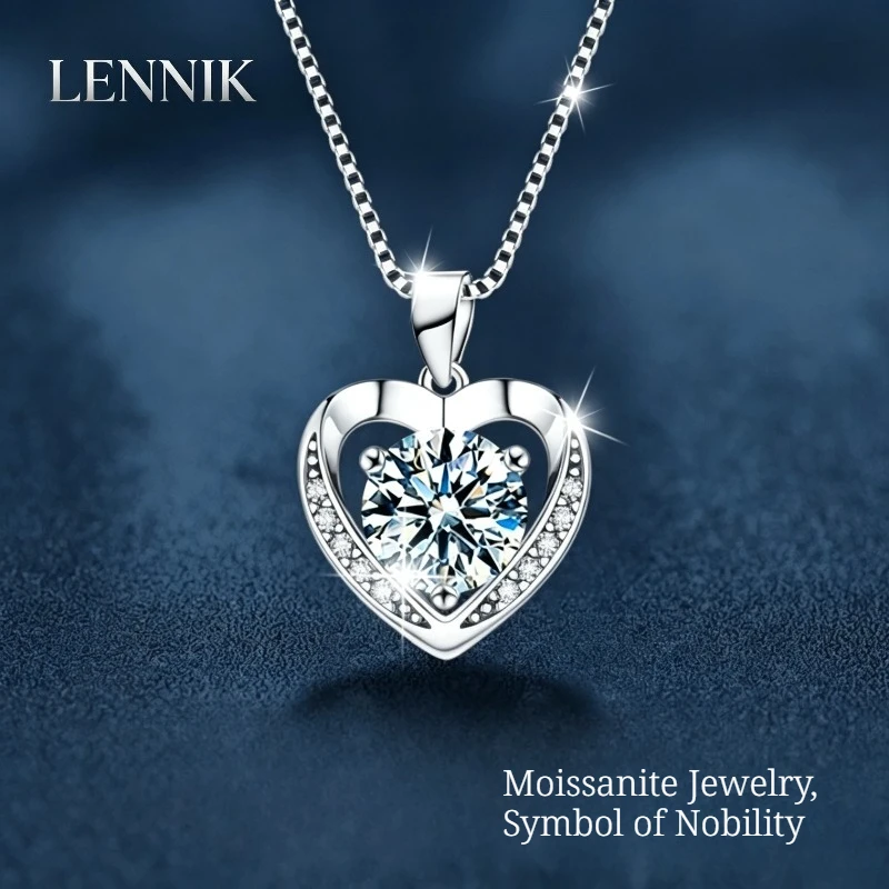 LENNIK Moissanite Necklace Jewelry Women's Premium S925 Silver Heart Love Pendant Clavicle Chain Silver Jewelry
LENNIK Moissanite Necklace Jewelry Women's Premium S925 Silver Heart Love Pendant Clavicle Chain Silver Jewelry
