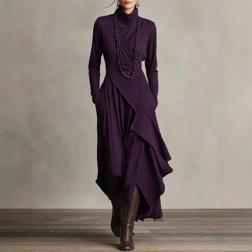 Irregular Cross Women Long Dress Fashion Streetwear Dresses Women's NEW 2026 Autumn And Winter Long Sleeve High Collar Waist
Irregular Cross Women Long Dress Fashion Streetwear Dresses Women's NEW 2026 Autumn And Winter Long Sleeve High Collar Waist