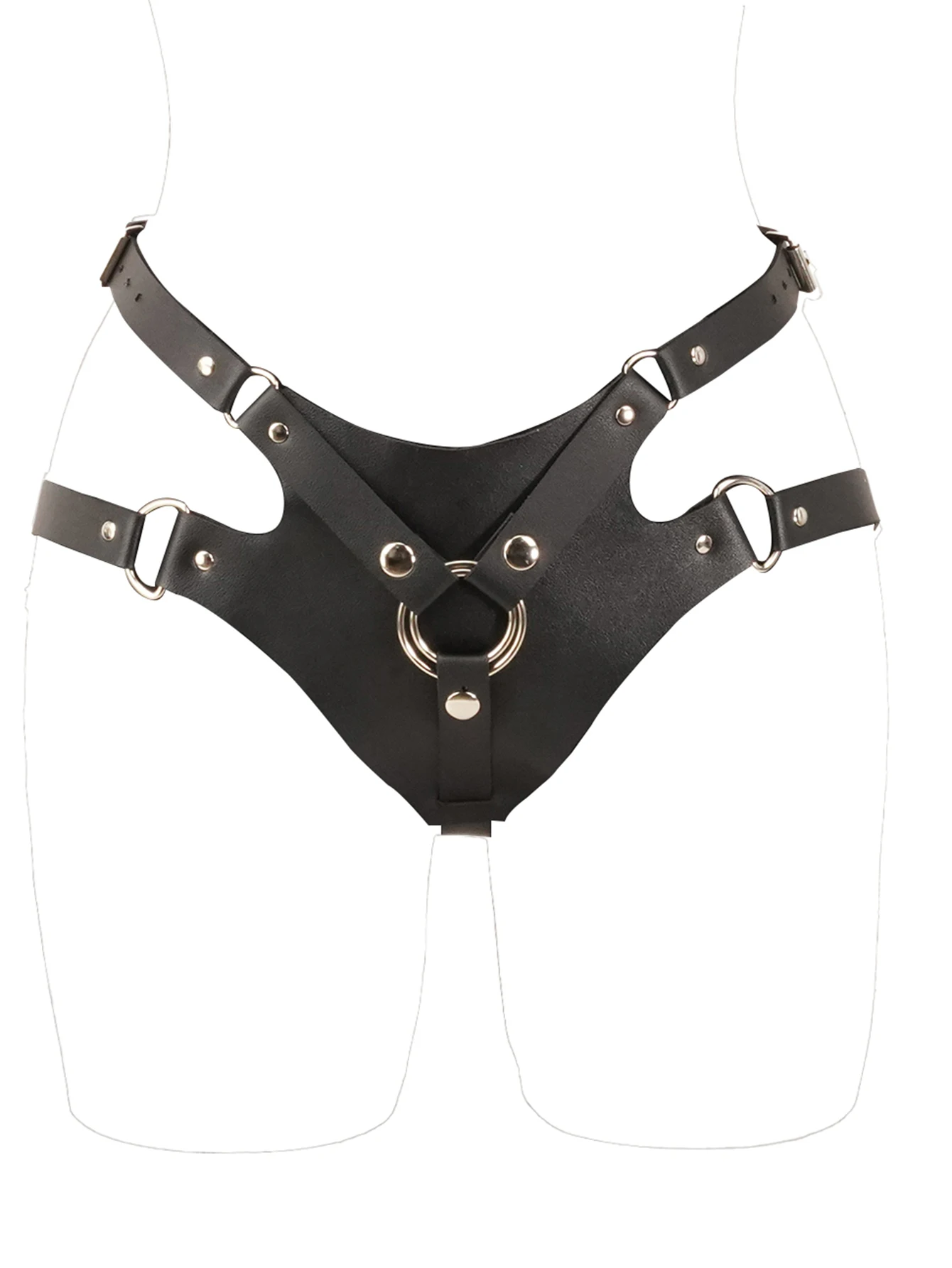 Black leather corset panties with adjustable straps, sexy gothic style, perfect for carnival parties and club wear.
Black leather corset panties with adjustable straps, sexy gothic style, perfect for carnival parties and club wear.