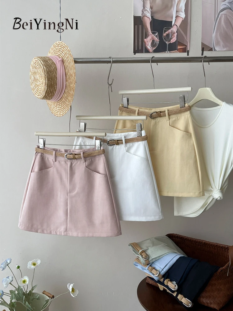 Beiyingni New Style Short Skirts for Women With Belt 2026 Summer Fashion A-line High Waist Skirt Female Casual Korean OL Faldas
Beiyingni New Style Short Skirts for Women With Belt 2026 Summer Fashion A-line High Waist Skirt Female Casual Korean OL Faldas