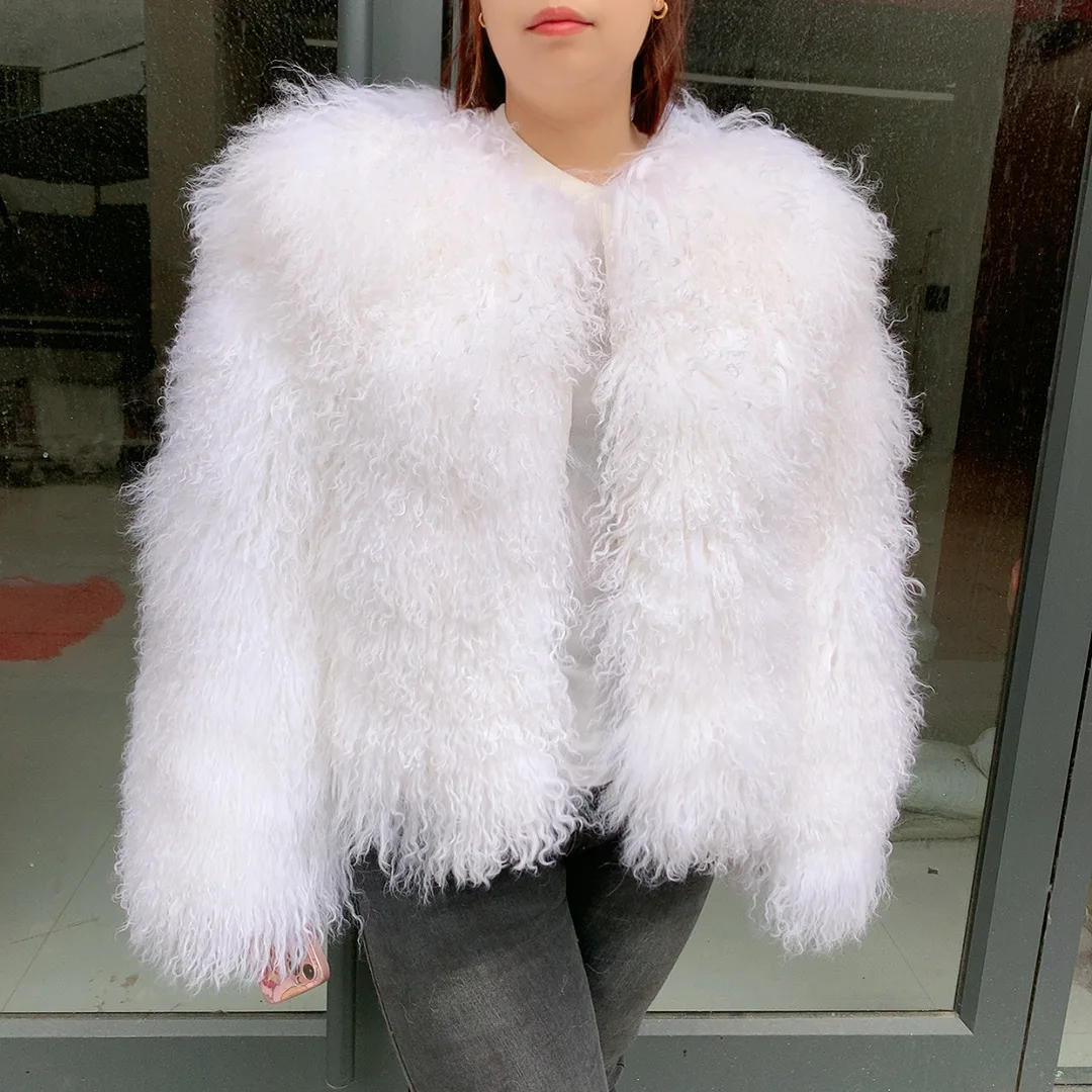 Women's real Mongolian sheepskin coat winter fashion trend curly Mongolian fur coat
Women's real Mongolian sheepskin coat winter fashion trend curly Mongolian fur coat