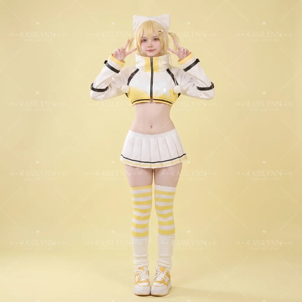 Women's Elegg NIKKE Cosplay Outfit, White Yellow Cropped Jacket & Pleated Skirt with Striped Socks, Anime Game Role Play Costume
Women's Elegg NIKKE Cosplay Outfit, White Yellow Cropped Jacket & Pleated Skirt with Striped Socks, Anime Game Role Play Costume