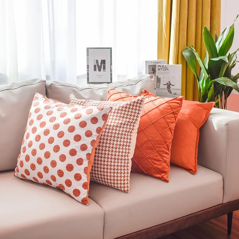 Set of 4 Trendy Orange Cushion Cover Set Featuring Polka Dot Houndstooth Chenille Design for Modern Home Decor home decor items
Set of 4 Trendy Orange Cushion Cover Set Featuring Polka Dot Houndstooth Chenille Design for Modern Home Decor home decor items