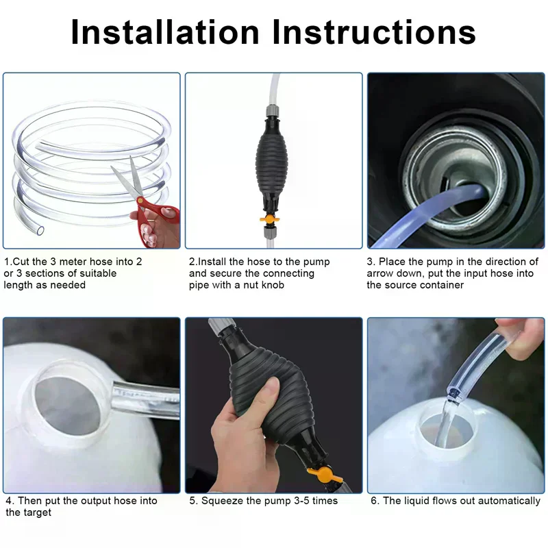 Car Motorcycle Manual Fuel Pump Oil Gasoline Petrol Diesel Liquid Transfer Tool Set With Hose Hand Water Suction Pump 9.8ft
Car Motorcycle Manual Fuel Pump Oil Gasoline Petrol Diesel Liquid Transfer Tool Set With Hose Hand Water Suction Pump 9.8ft