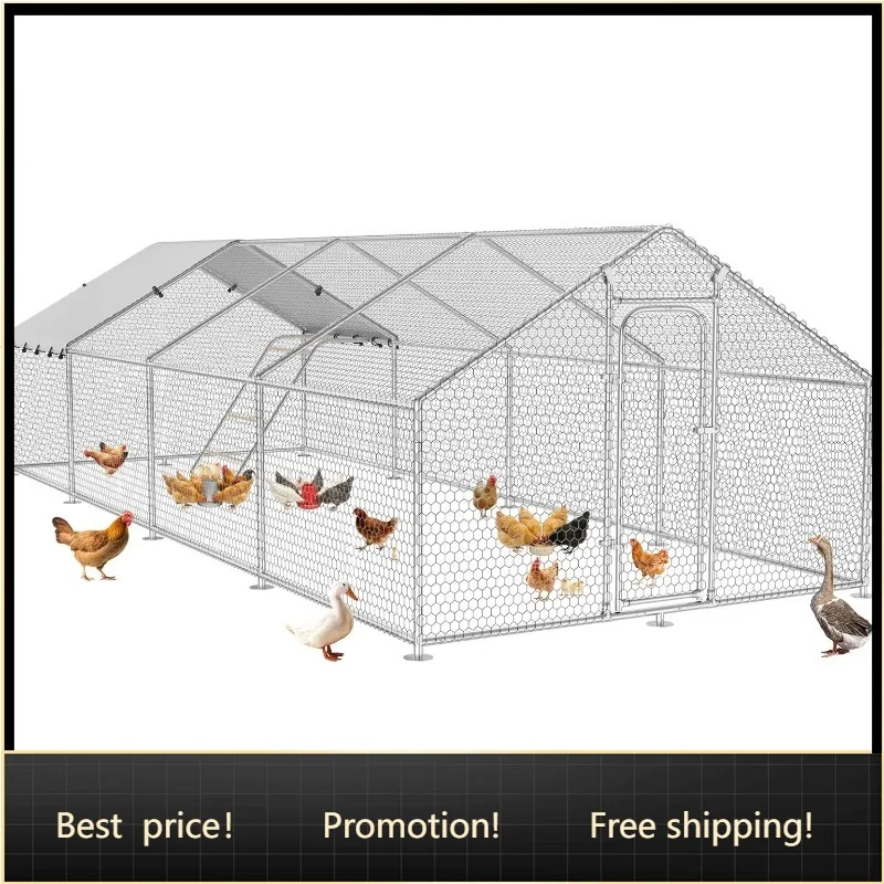 Large Metal Chicken Coop with Roosting Perch, Waterproof and UV Protection Cover, Chicken Run Outdoor Walk-in Cage Chicken Rabbi
Large Metal Chicken Coop with Roosting Perch, Waterproof and UV Protection Cover, Chicken Run Outdoor Walk-in Cage Chicken Rabbi