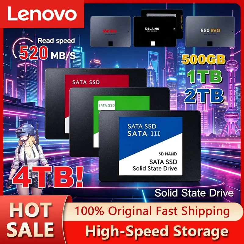 Lenovo 4TB Solid State Disk SSD 880 EVO 500G 1TB 2TB Internal HDD Hard Drive Sata3 2.5 Inch For Laptop Microcomputer Desktop
Lenovo 4TB Solid State Disk SSD 880 EVO 500G 1TB 2TB Internal HDD Hard Drive Sata3 2.5 Inch For Laptop Microcomputer Desktop