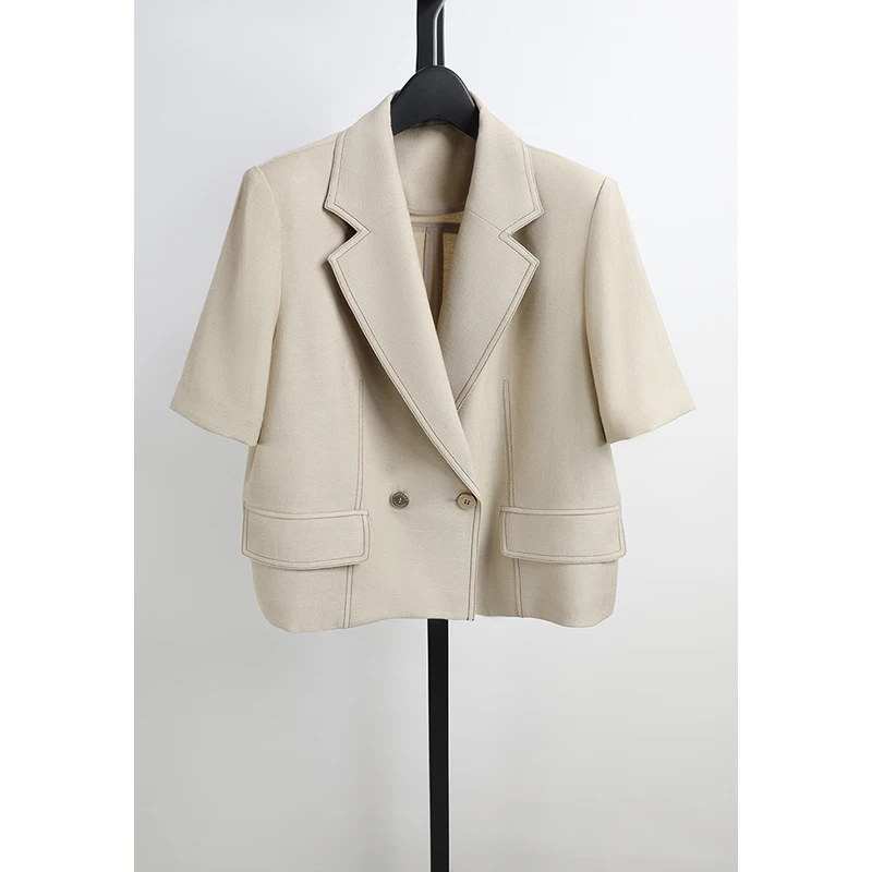 Casual Straight Leg Short Sleeve Suit Jacket Women's Top New IZZT Brand Summer Collection Breathable Lightweight Fashionable
Casual Straight Leg Short Sleeve Suit Jacket Women's Top New IZZT Brand Summer Collection Breathable Lightweight Fashionable