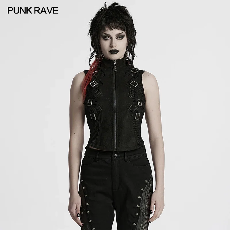 PUNK RAVE Women's Punk Both Sides Hollowed Skeleton Silhouette Vest Personality Handsome Cool Suede Textured Waistcoat Tops
PUNK RAVE Women's Punk Both Sides Hollowed Skeleton Silhouette Vest Personality Handsome Cool Suede Textured Waistcoat Tops