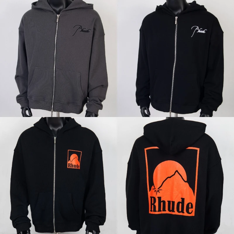 Real Photo Rhude Hoodie High Quality Casual Pattern Letter Print Loose Zipper Hooded Sweatshirt Men Women
Real Photo Rhude Hoodie High Quality Casual Pattern Letter Print Loose Zipper Hooded Sweatshirt Men Women