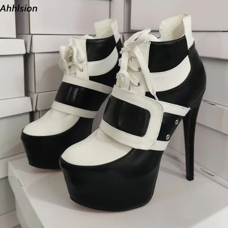 Ahhlsion Handmade Women Spring Pumps Sexy Chain Stiletto Heels Round Toe Nice Black Street Shoes Ladies US Plus Size 5-20
Ahhlsion Handmade Women Spring Pumps Sexy Chain Stiletto Heels Round Toe Nice Black Street Shoes Ladies US Plus Size 5-20