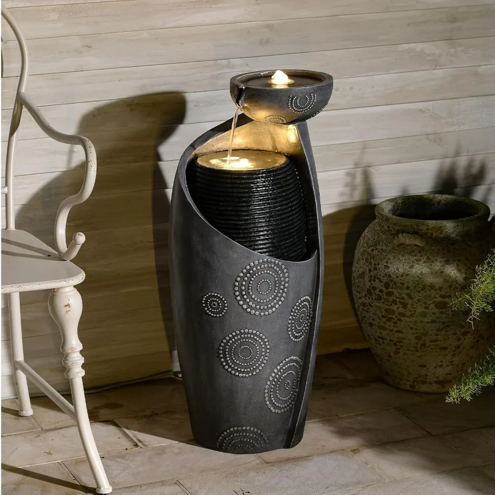 Outdoor Water Fountain Feature Indoor Garden Large Jar Floor Standing Fountains Waterfall with LED Light & Pump for Home Decor O
Outdoor Water Fountain Feature Indoor Garden Large Jar Floor Standing Fountains Waterfall with LED Light & Pump for Home Decor O