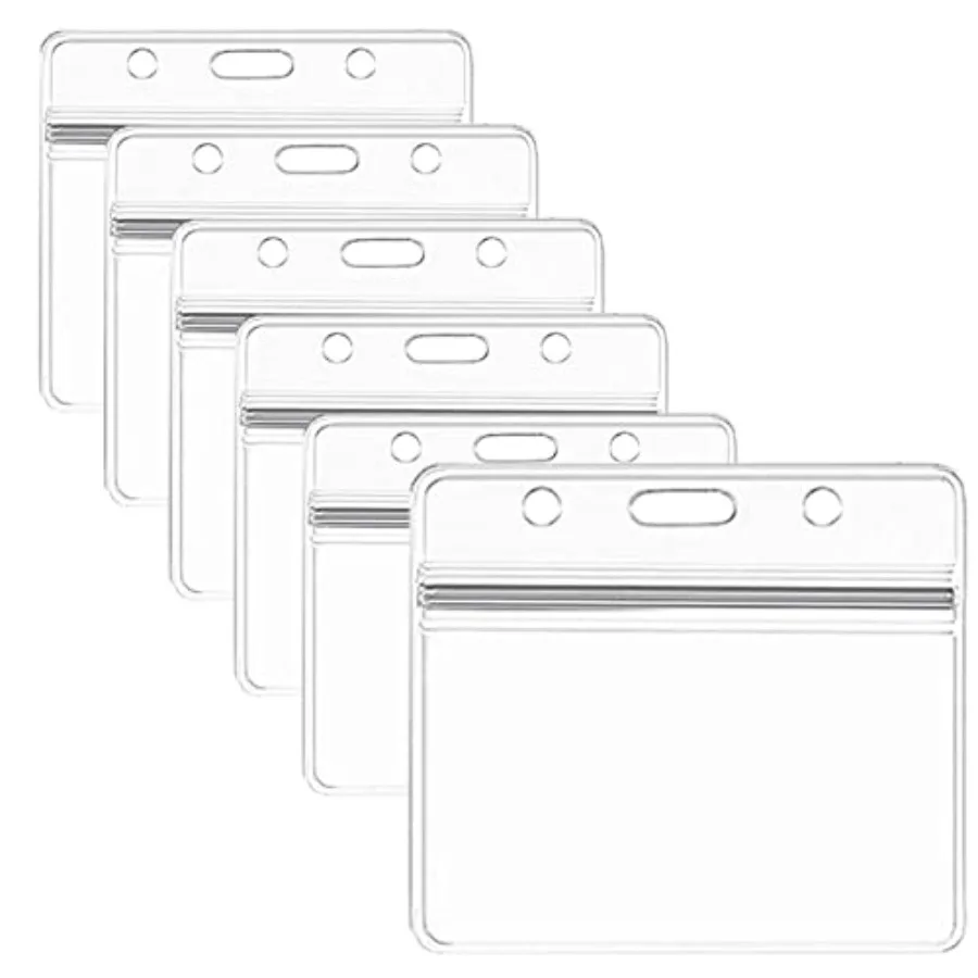 6PCS Clear Waterproof Plastic Badge Holders Dustproof Double Sided Badge for Name Tag Card ID Holders Lanyard or Clips Version
6PCS Clear Waterproof Plastic Badge Holders Dustproof Double Sided Badge for Name Tag Card ID Holders Lanyard or Clips Version