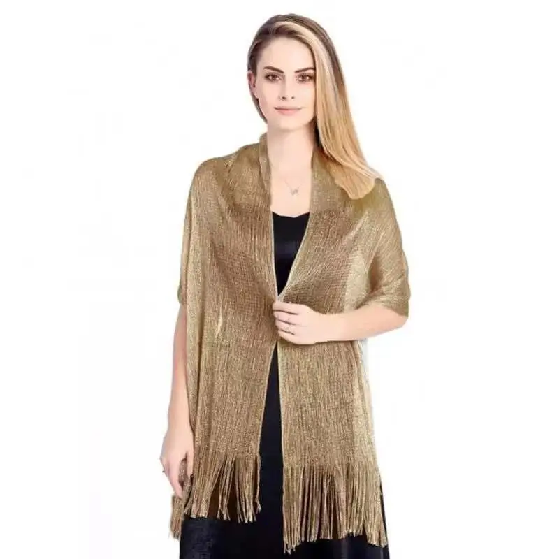 Spring Autumn Thin Hollow out Gold Silver Thread Scarf Shawl Women's Evening Dress Outerwear Decoration Long Tassel Silk Scarf
Spring Autumn Thin Hollow out Gold Silver Thread Scarf Shawl Women's Evening Dress Outerwear Decoration Long Tassel Silk Scarf