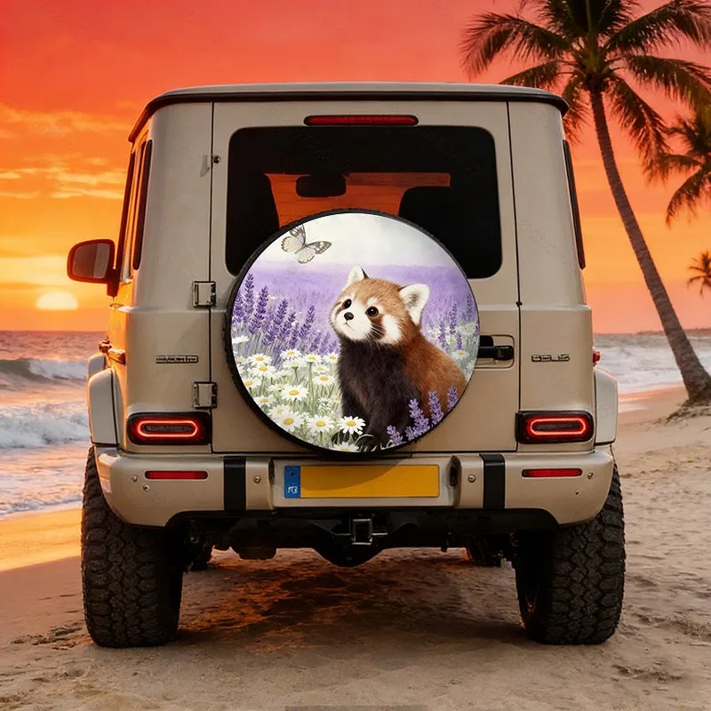 Cute Red Panda Lavender Daisy Tire Cover Polyester Spare Protector Universal SUV Accessory
Cute Red Panda Lavender Daisy Tire Cover Polyester Spare Protector Universal SUV Accessory